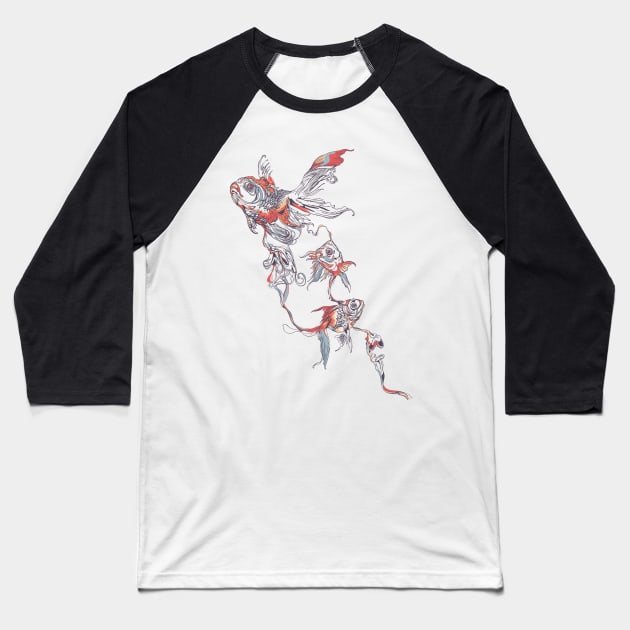 Floating in Deep Baseball T-Shirt by huebucket